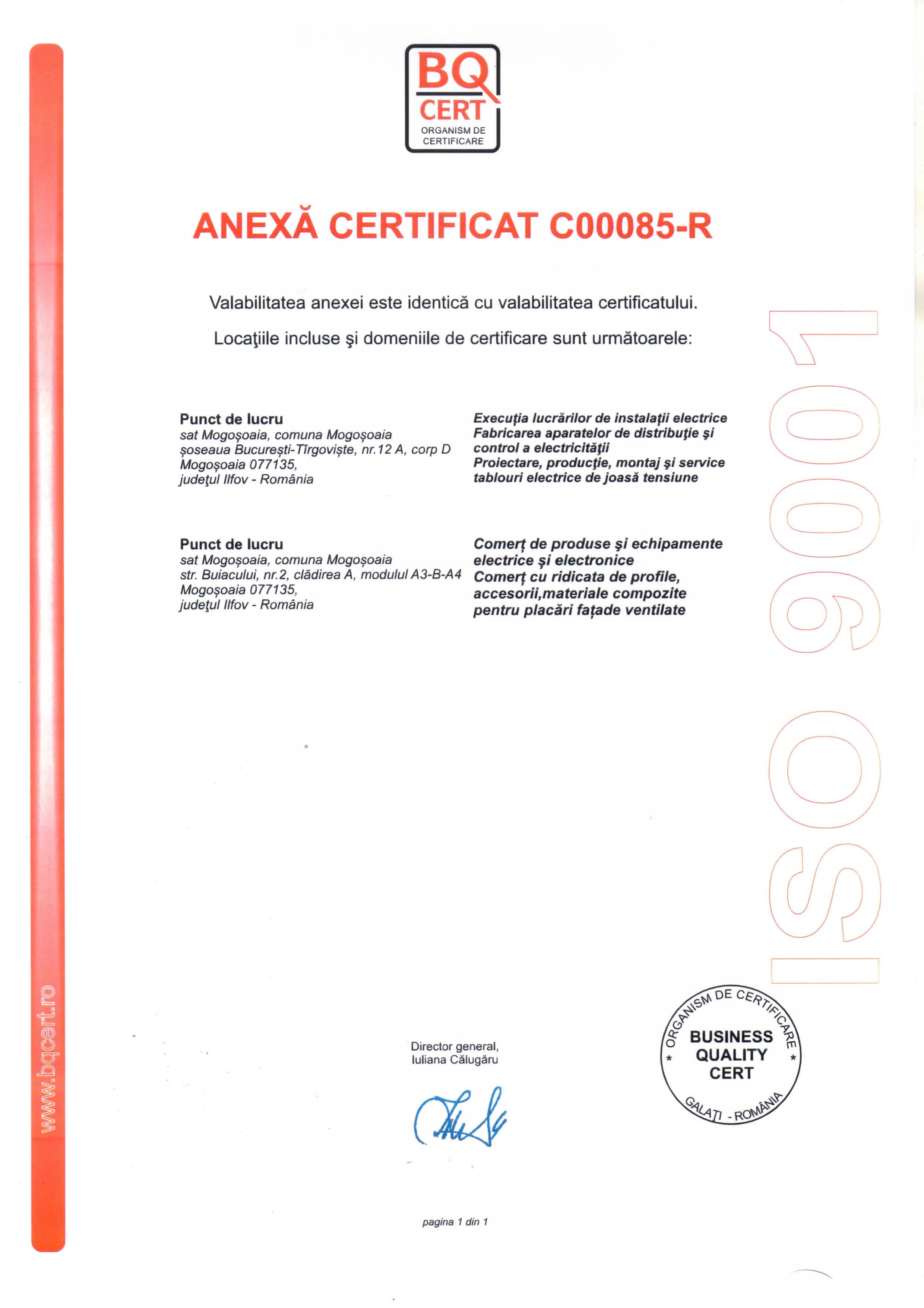 Anexa Certificat 